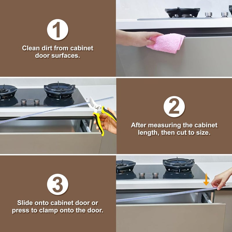 CHolic 10 Pcs 18" Length 3/4" Thick Cabinet Edge Protector, Plastic Drawer Protector Edge Guard, Clear Cabinet for Kitchen, Bathroom and Office - Image 4